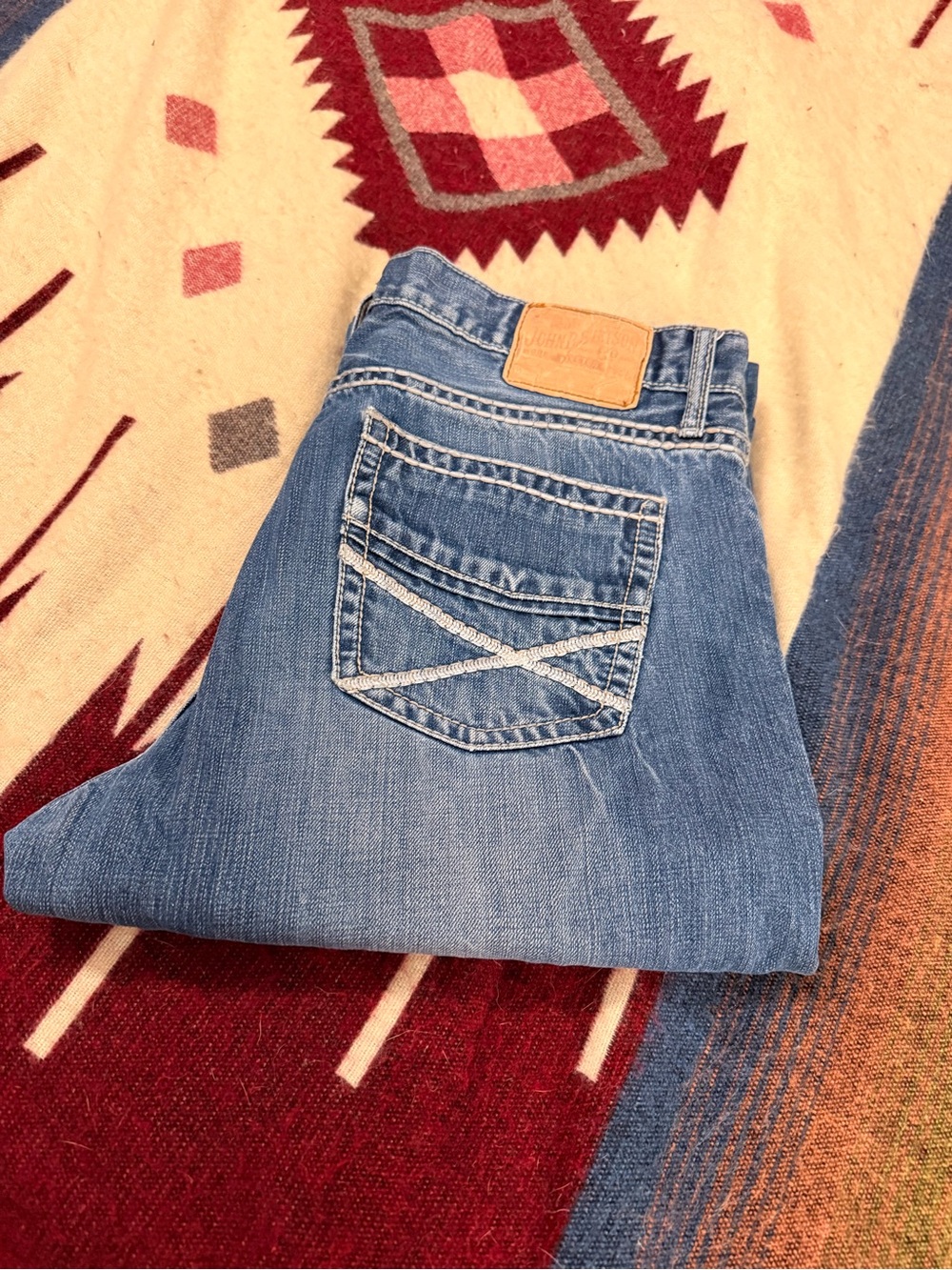Stetson 1312 Modern Straight Leg Western Jeans Men’s 35x32 Light Wash Boot Cut - Picture 12 of 14